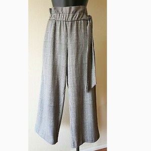 Zara Plaid Wide Leg Pants